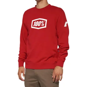 100% Icon Long-Sleeve Fleece Sweatshirt - Red