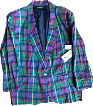 80s NOS Ms. Choice Purple Plaid Blazer     L