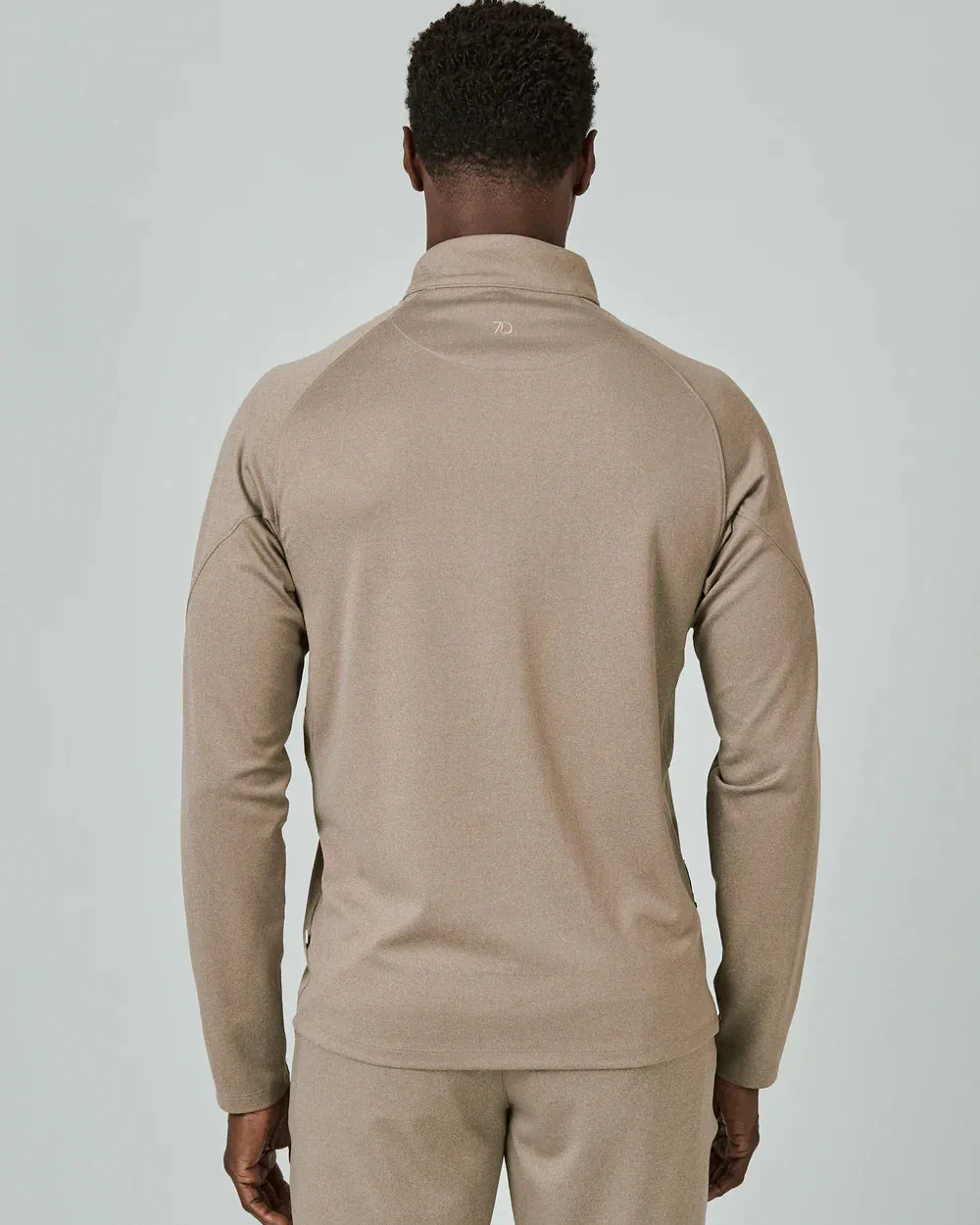 A Game Quarter Zip Pullover-Khaki-7 Diamonds