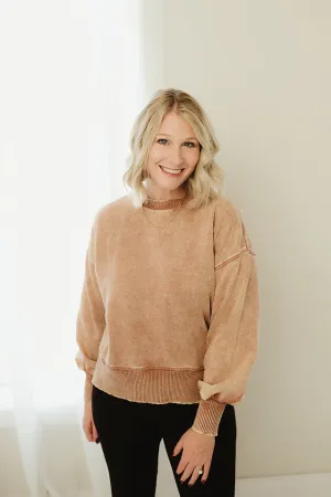 Acid Wash Fleece Oversized Pullover