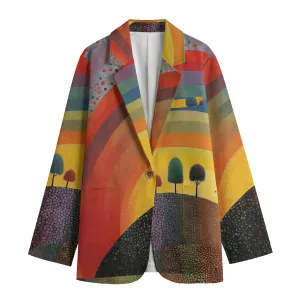 All-Over Print Women's Leisure Blazer | 245GSM Cotton 160