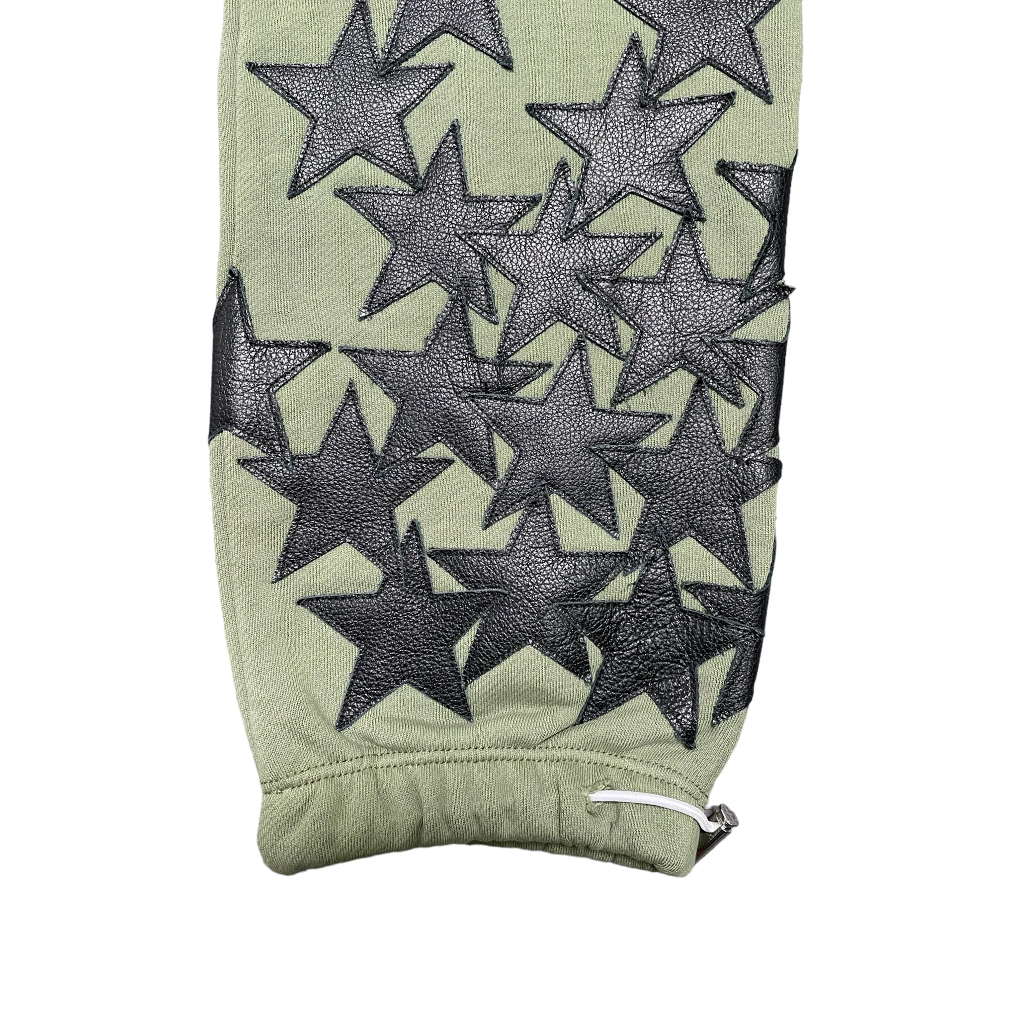 Amiri x Chemist Leather Star Sweatpants Green