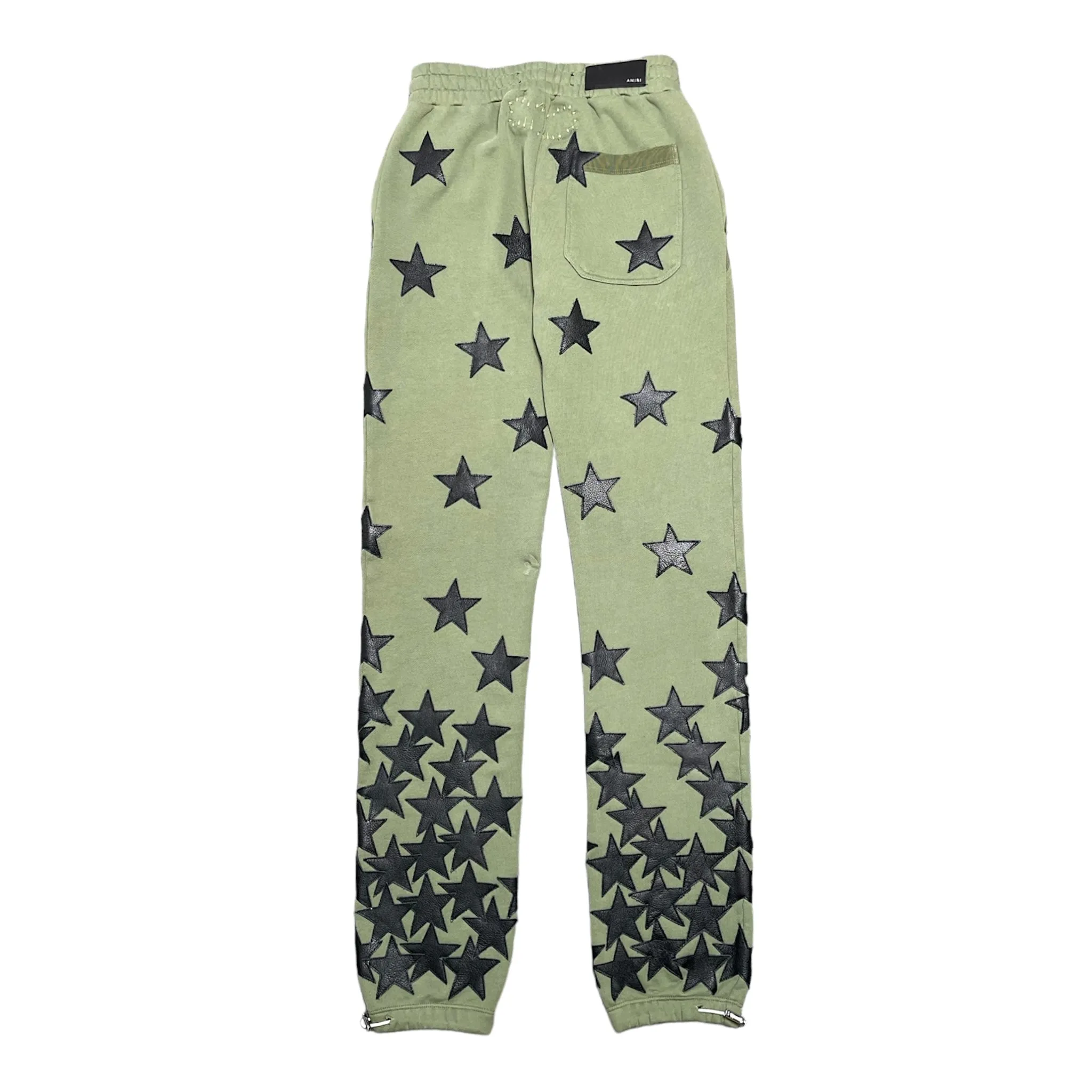 Amiri x Chemist Leather Star Sweatpants Green