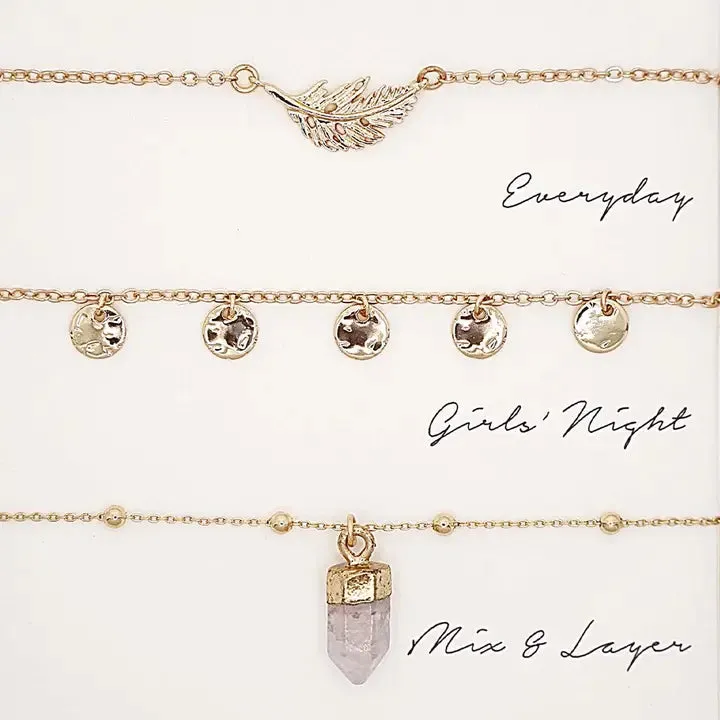 Assorted Layering Pendant Necklace Set