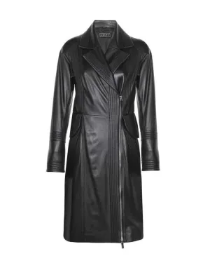 Black Leather Trench Coat
