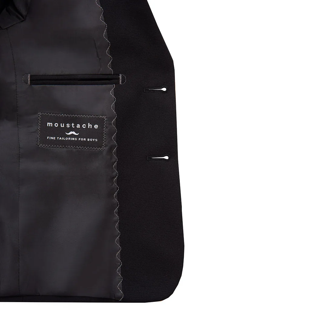 Black Twill Peak Lapel Blazer