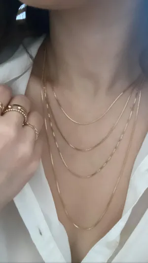 Boxed Chain - Multiple Sizes - Layering Necklaces