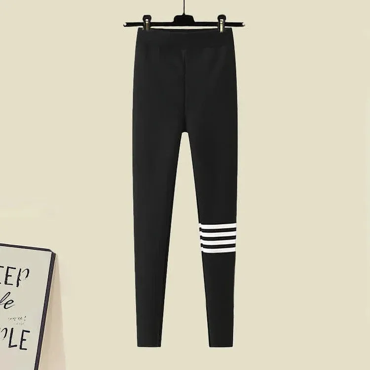 Cartoon Sheep Round Collar Sweatshirt Plush Pants Two Piece Set