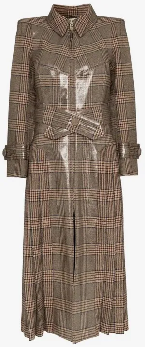 Check PVC Coated Trench Coat