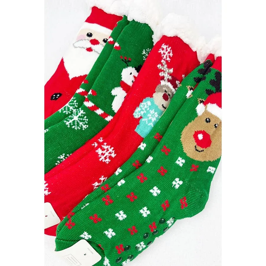 Christmas Winter Fleece Non Slip Socks