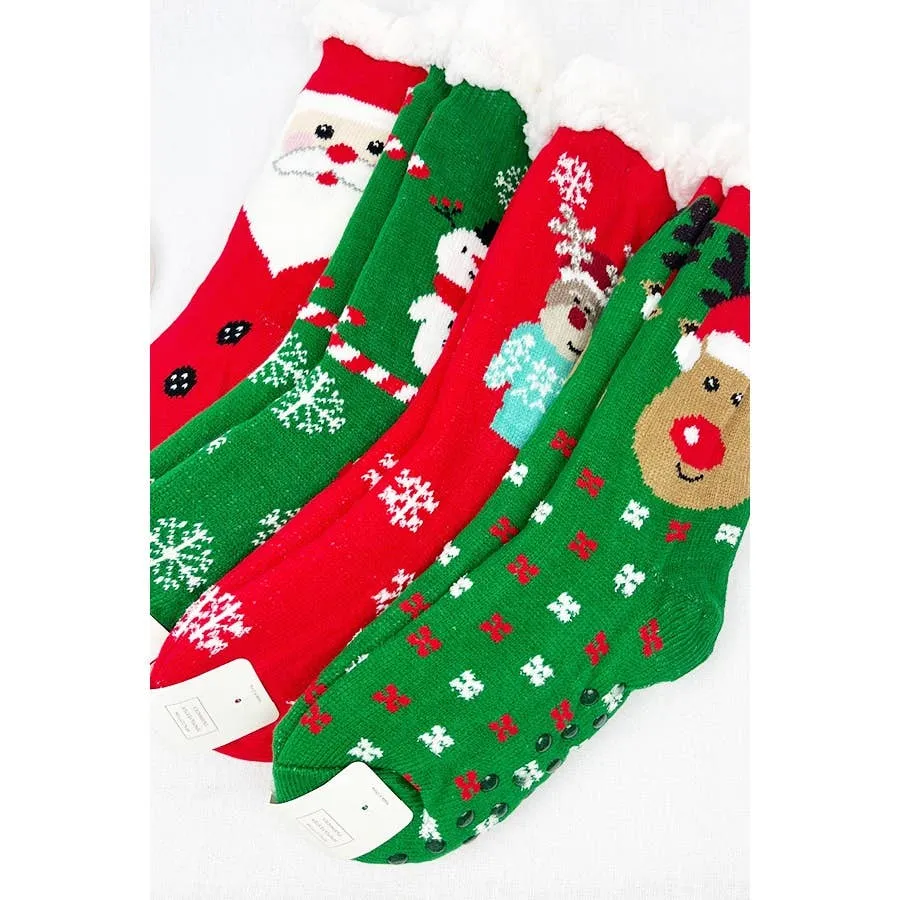 Christmas Winter Fleece Non Slip Socks