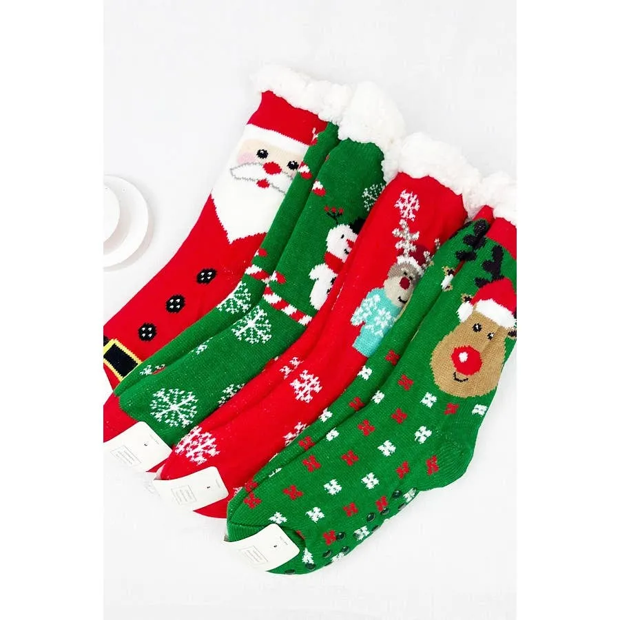 Christmas Winter Fleece Non Slip Socks