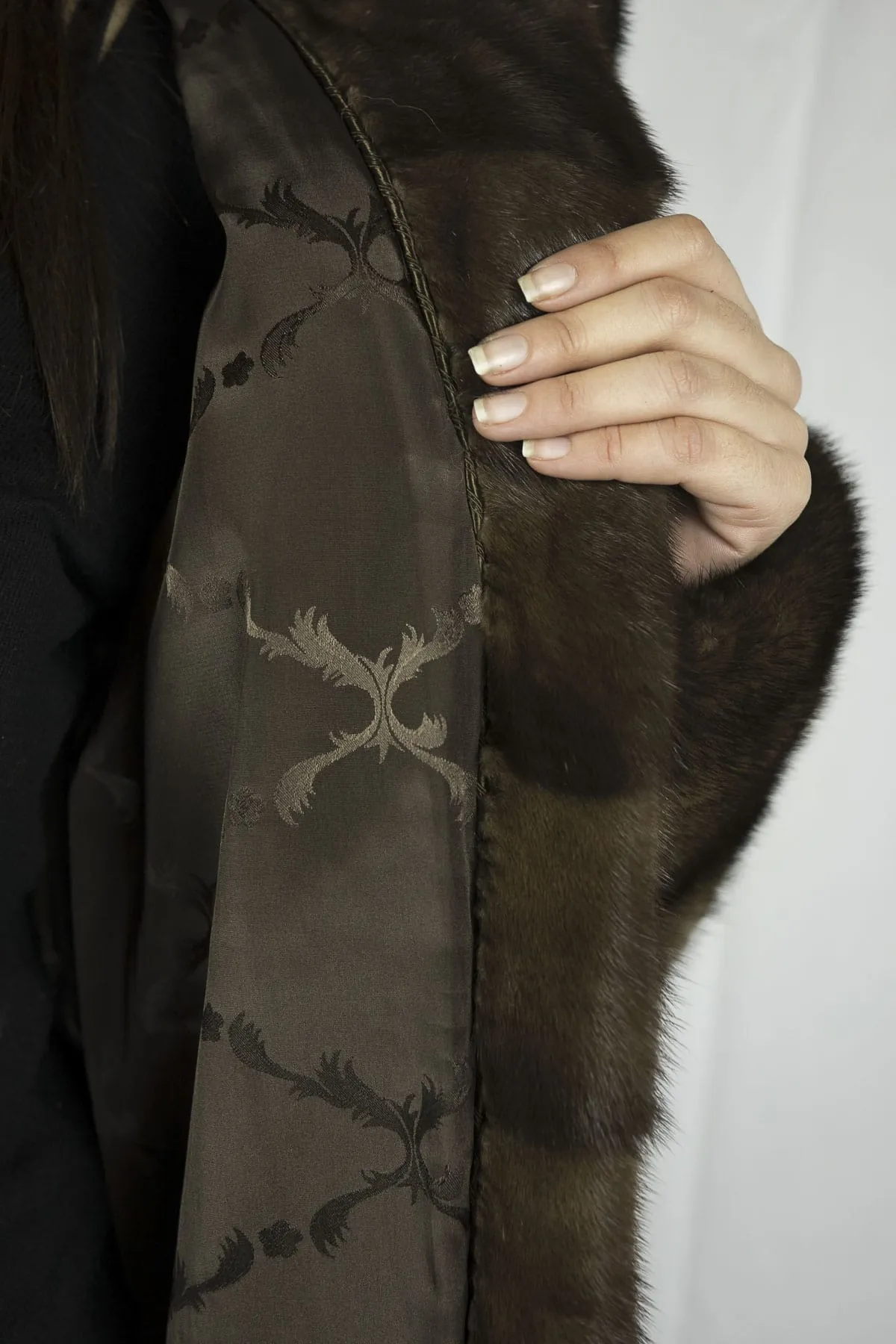 Coat of mink with Brown Hood