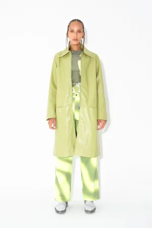 COLLARED STRAIGHT COAT in Granny Smith