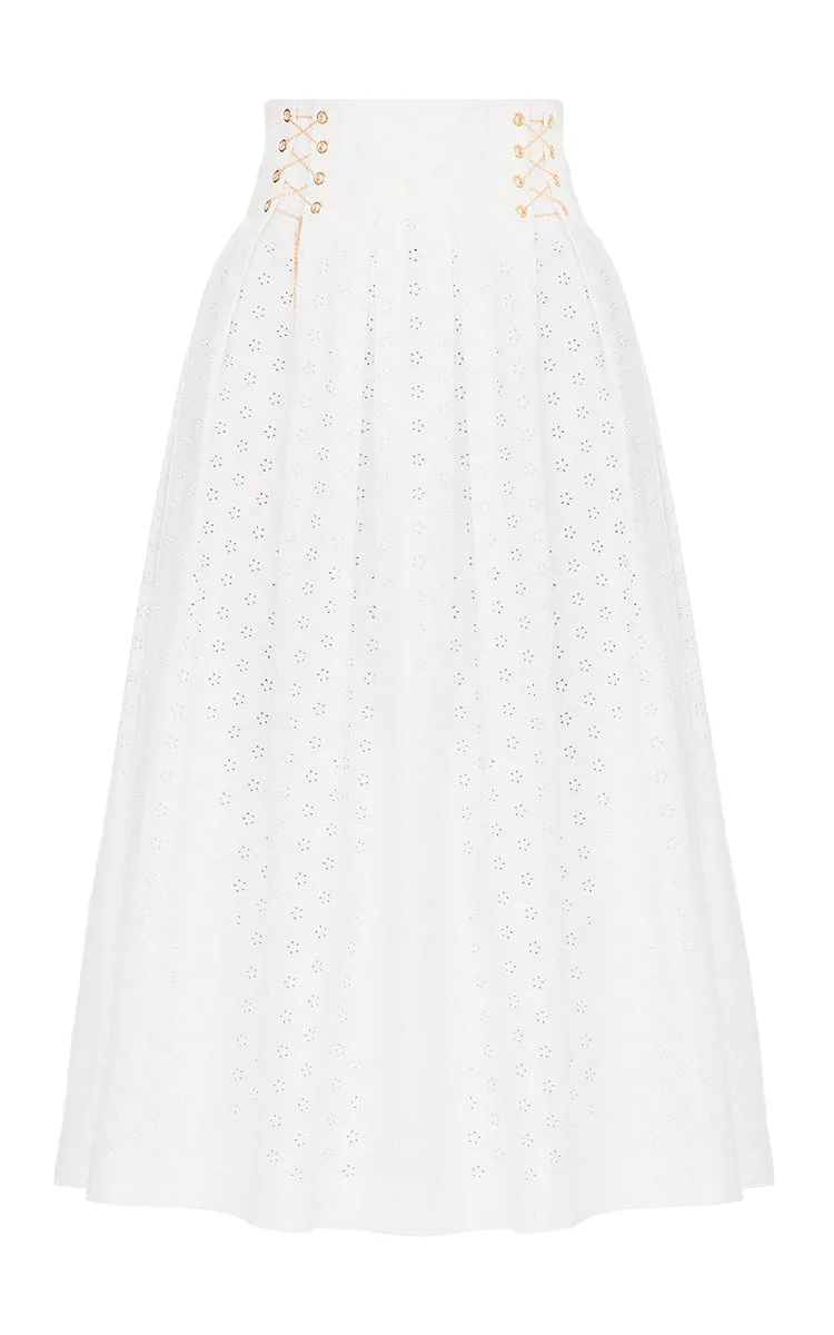 Cotton Skirt with Ruffles