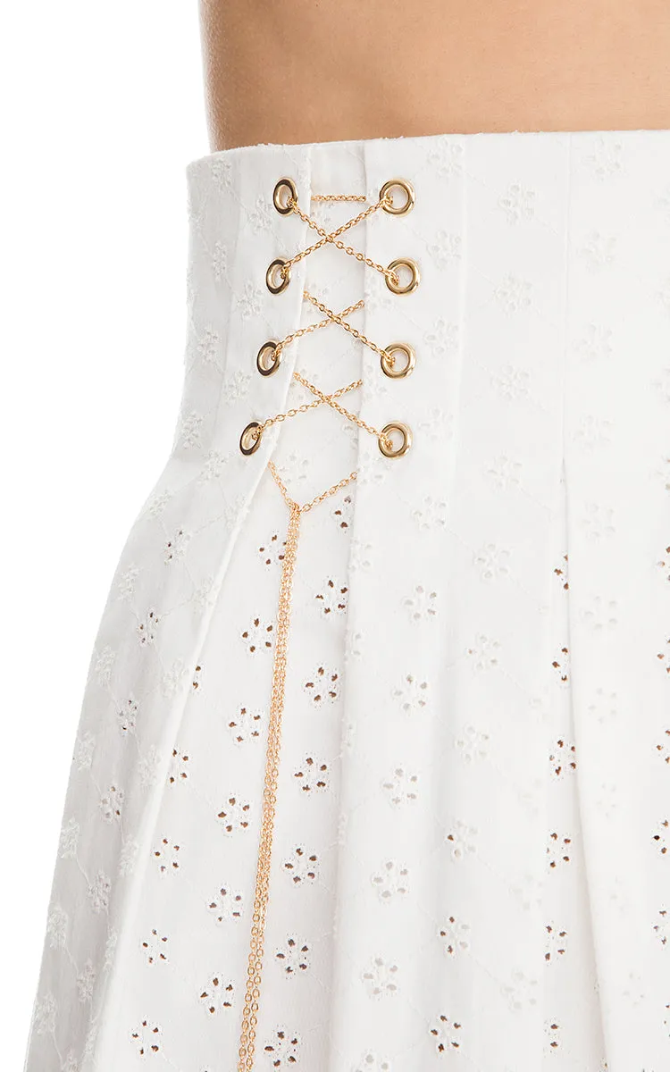 Cotton Skirt with Ruffles