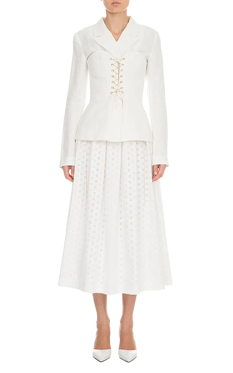 Cotton Skirt with Ruffles