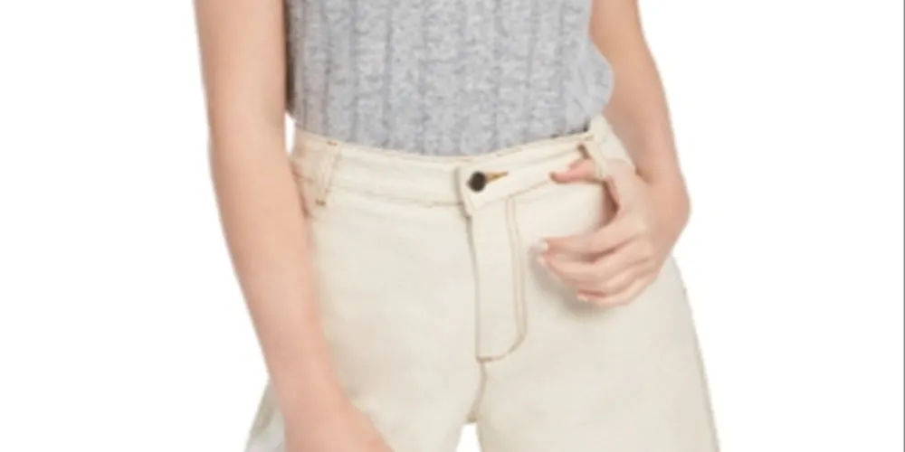 Crave Fame Junior's Cozy Ribbed Top Gray Size Medium