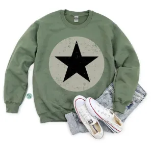 Distressed Star Graphic Sweatshirt