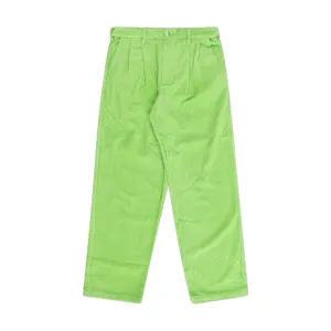 fucking awesome pleated corduroy chinos (lime green)