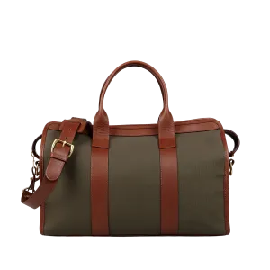 Green Cotton Canvas Small Travel Duffle