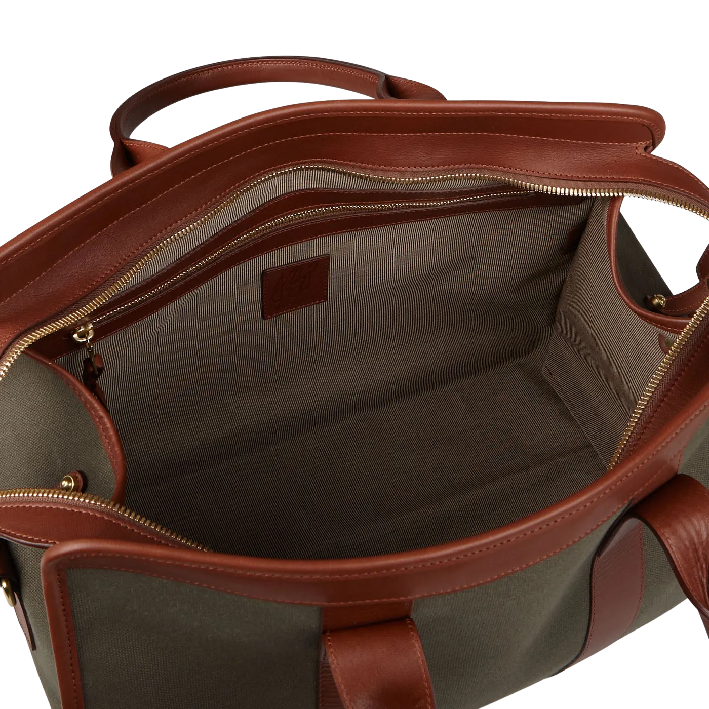 Green Cotton Canvas Small Travel Duffle