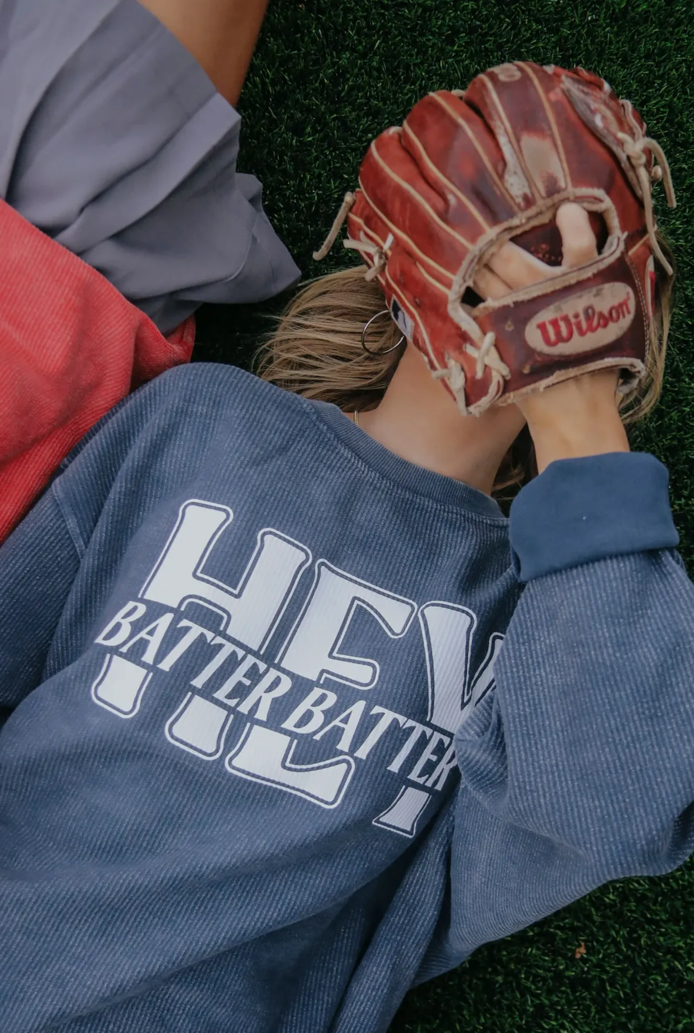 Hey Batter Batter Corded Sweatshirt - Navy