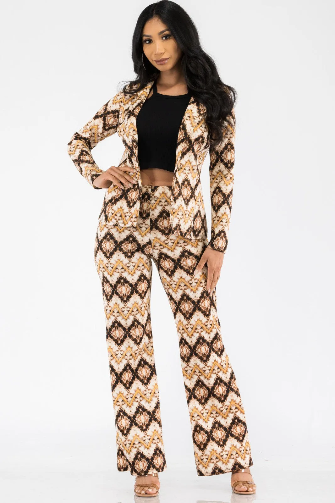 HH715X-GEOMTRIC - 2 PC SET BLAZER AND PNT