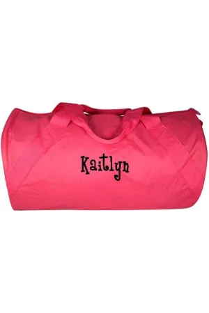 Hot Pink Barrel-Sided Duffle Bag 18"