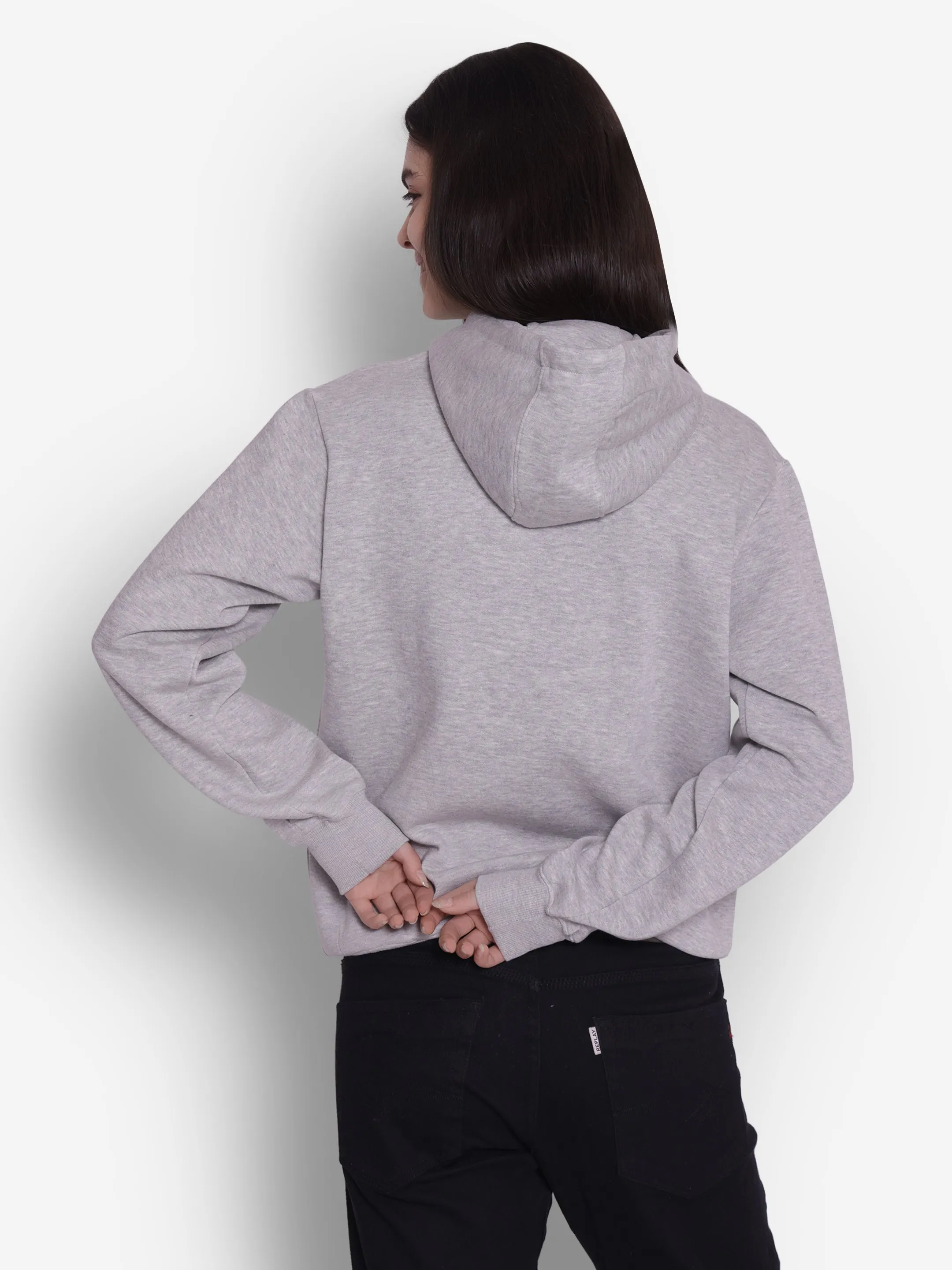 JUMP USA Women Black Solid Hoodie