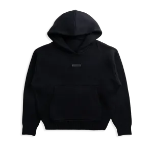 Knitted Pullover Hoodie (Black)