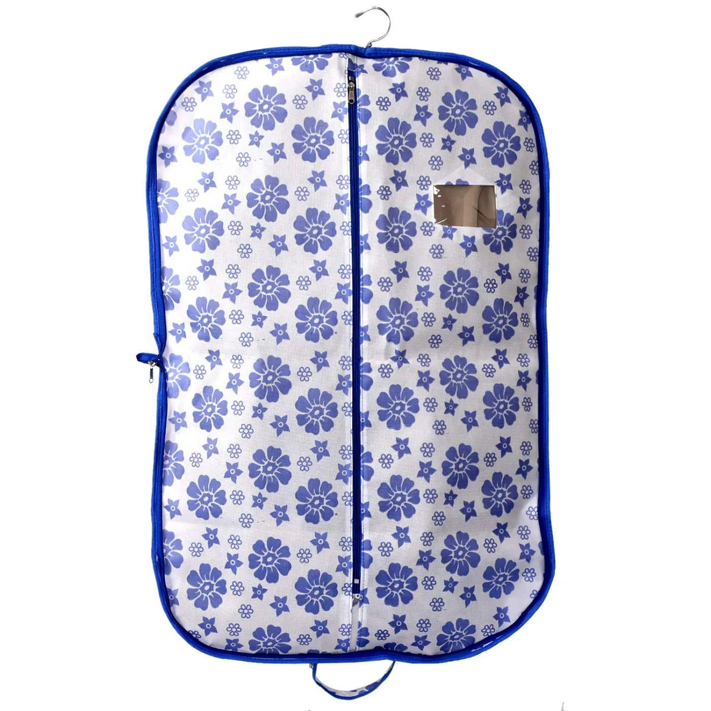Kuber Industries Flower Printed Foldable Non Woven Men's Coat Blazer Cover (Blue) -CTMTC039474