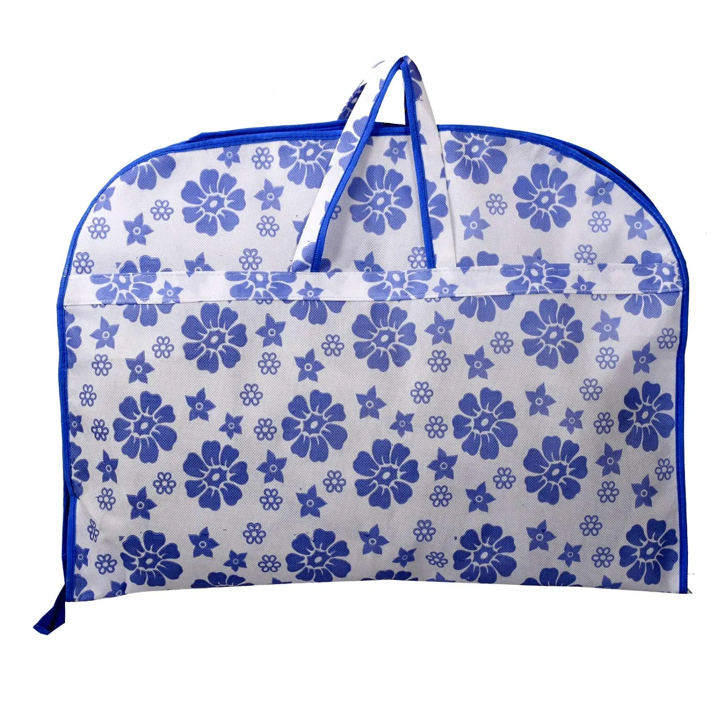 Kuber Industries Flower Printed Foldable Non Woven Men's Coat Blazer Cover (Blue) -CTMTC039474