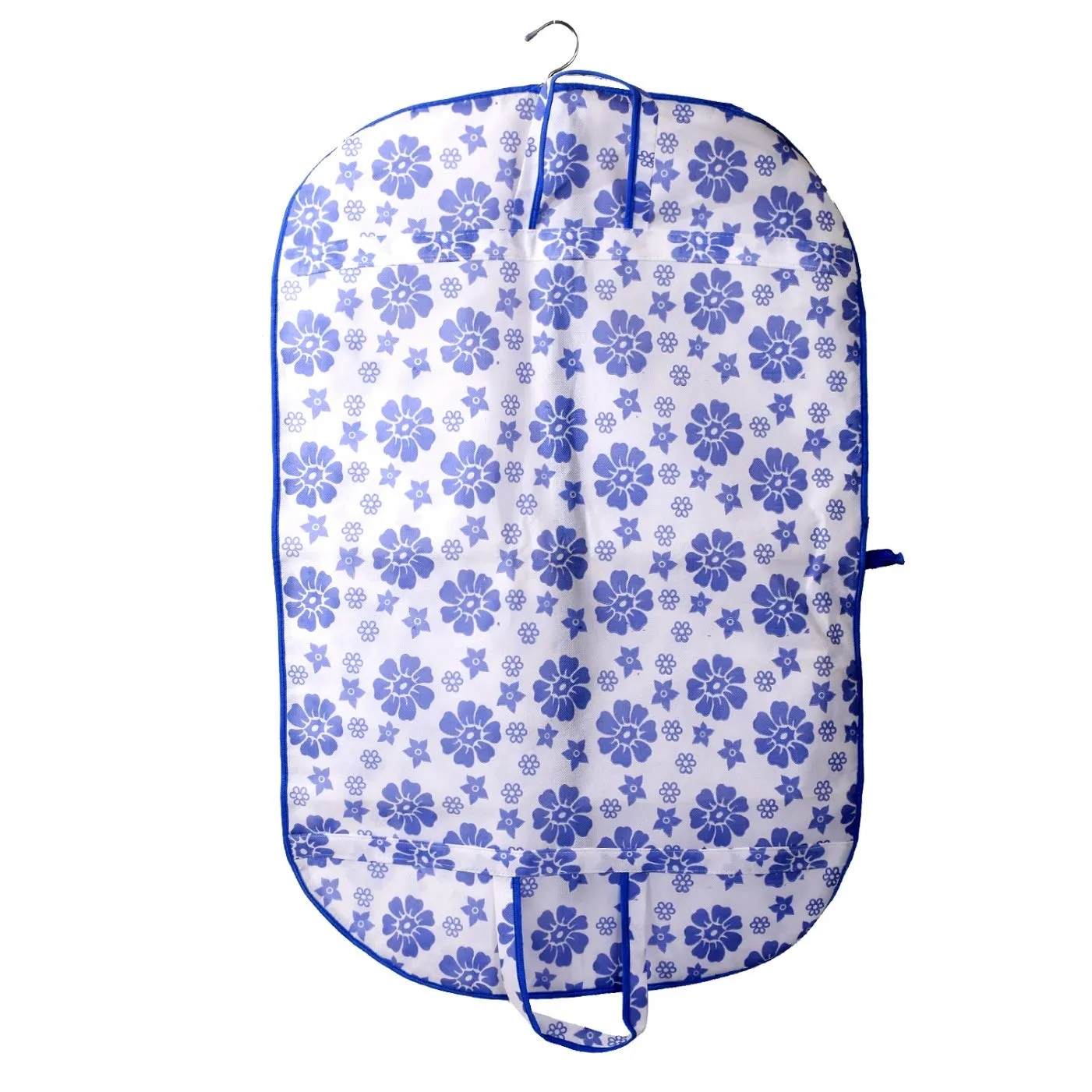 Kuber Industries Flower Printed Foldable Non Woven Men's Coat Blazer Cover (Blue) -CTMTC039474