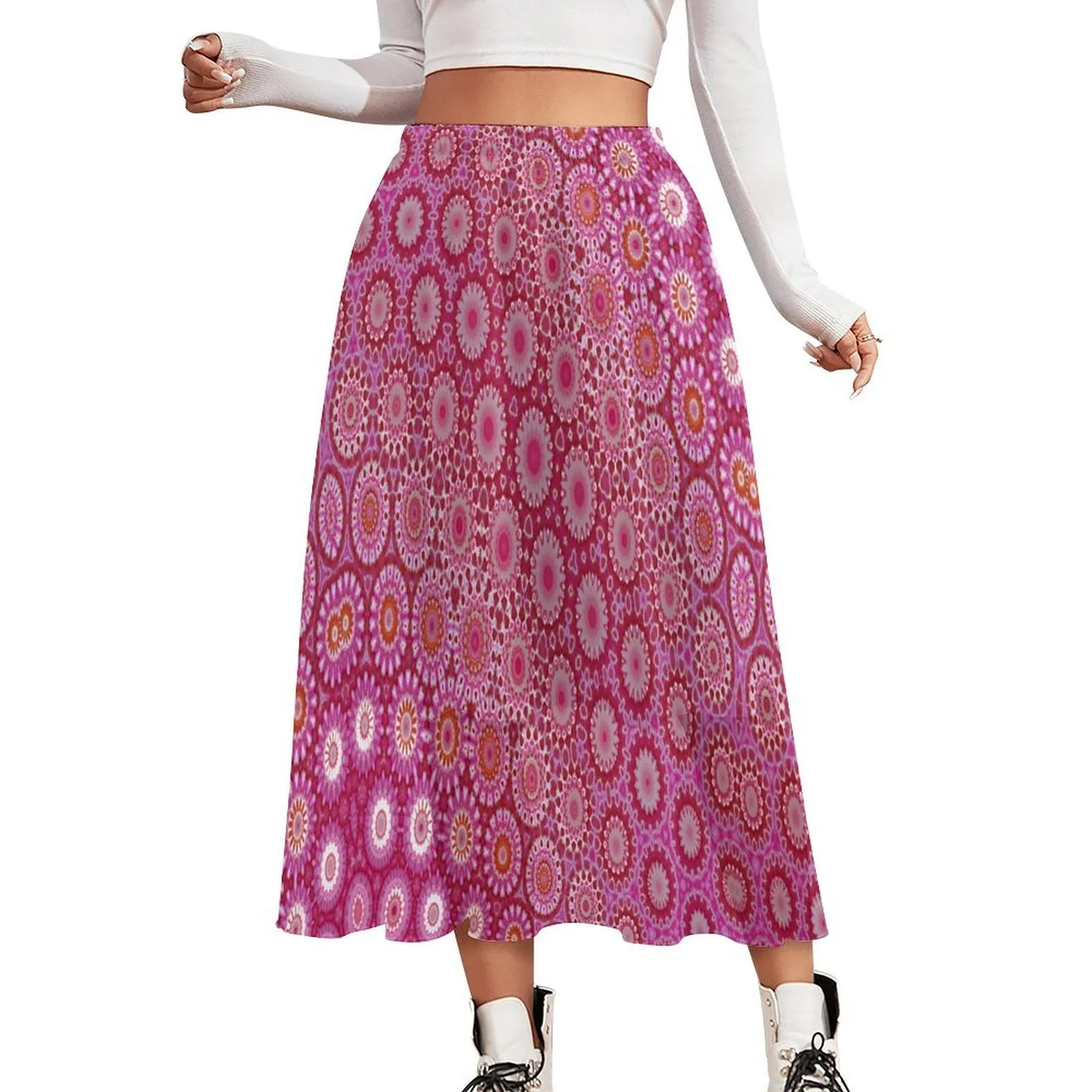 Layered Chiffon Skirt Raspberry Swirl