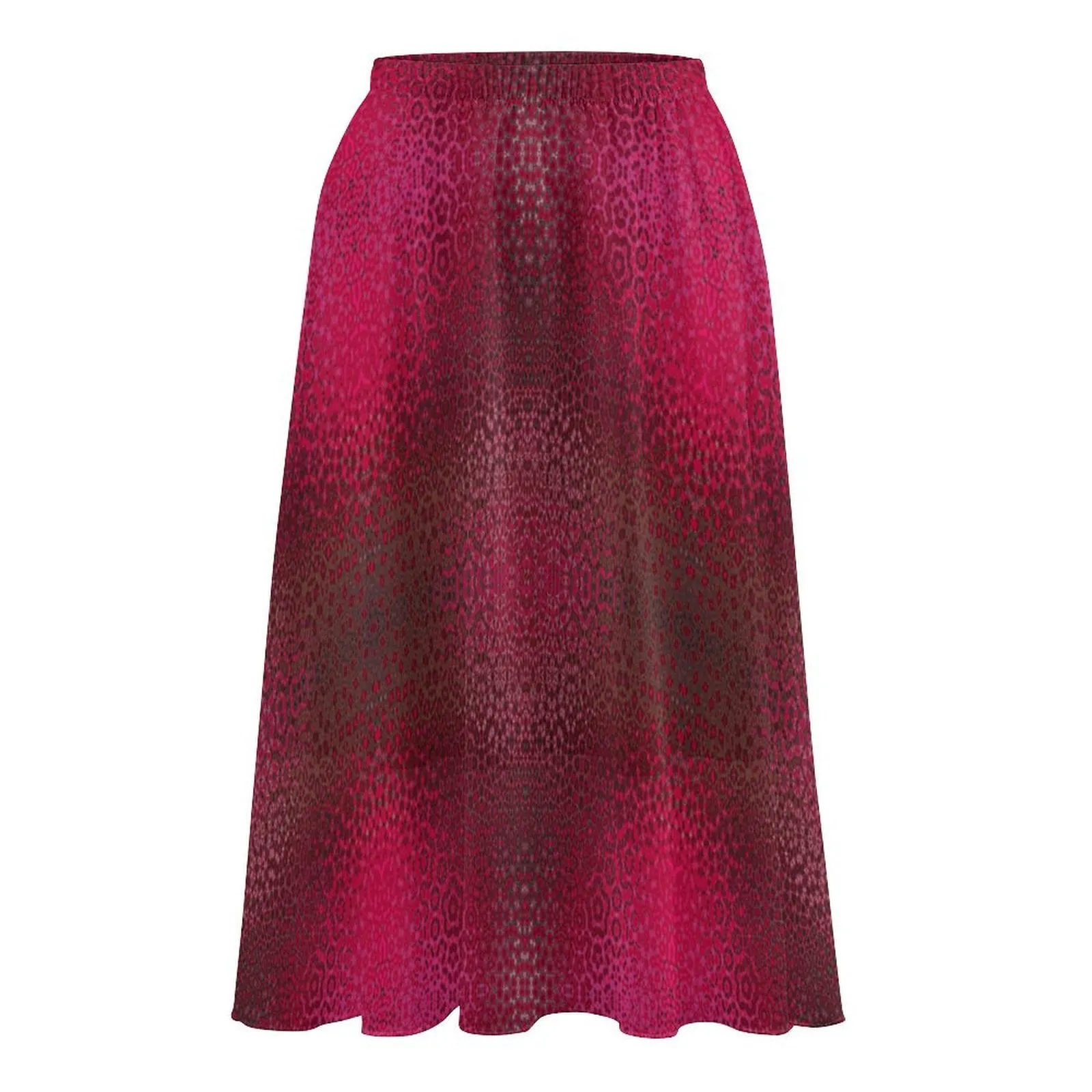 Layered Chiffon Skirt Red Leaves Ombre