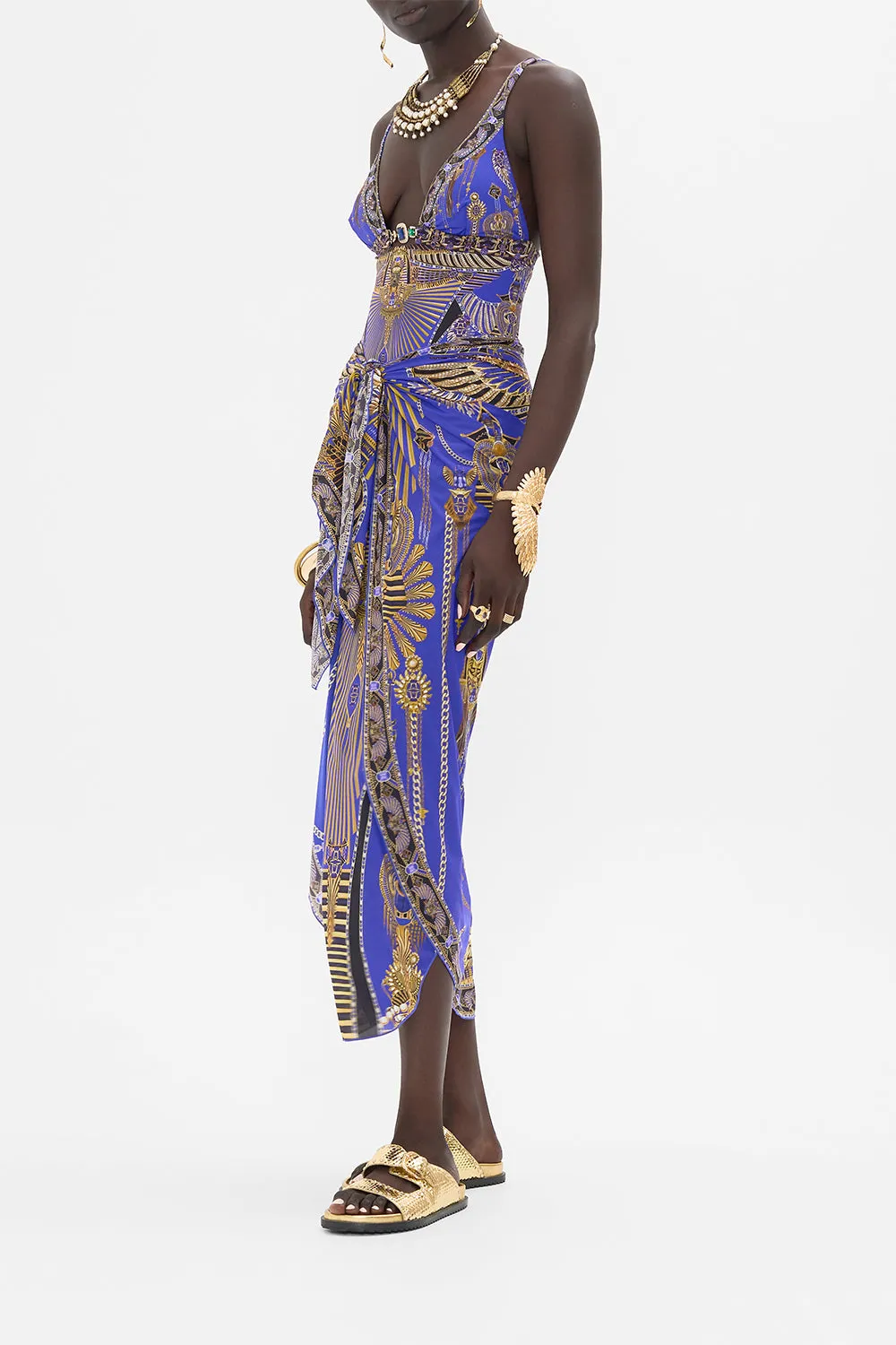 LAYERED LONG SARONG WITH FRONT TIE MY FAIR PHARAOH