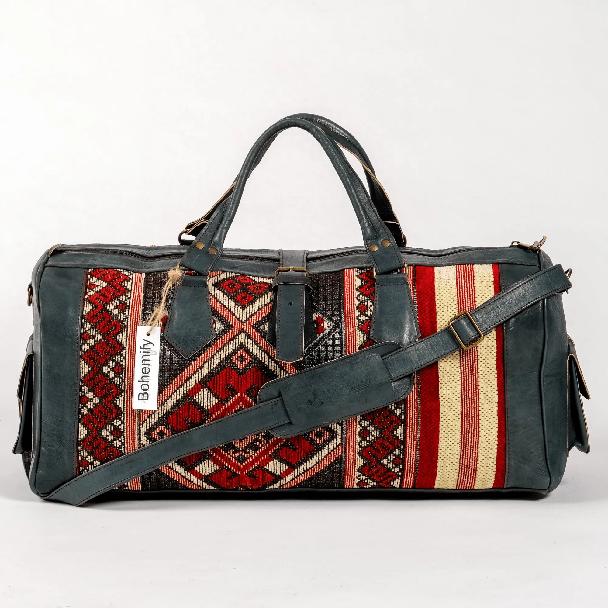 Leather x Kilim Duffle Bag