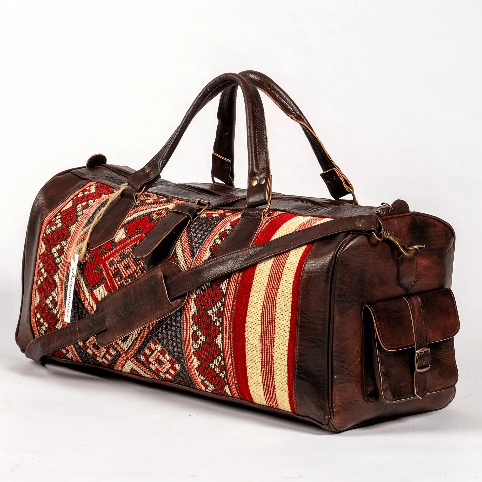 Leather x Kilim Duffle Bag