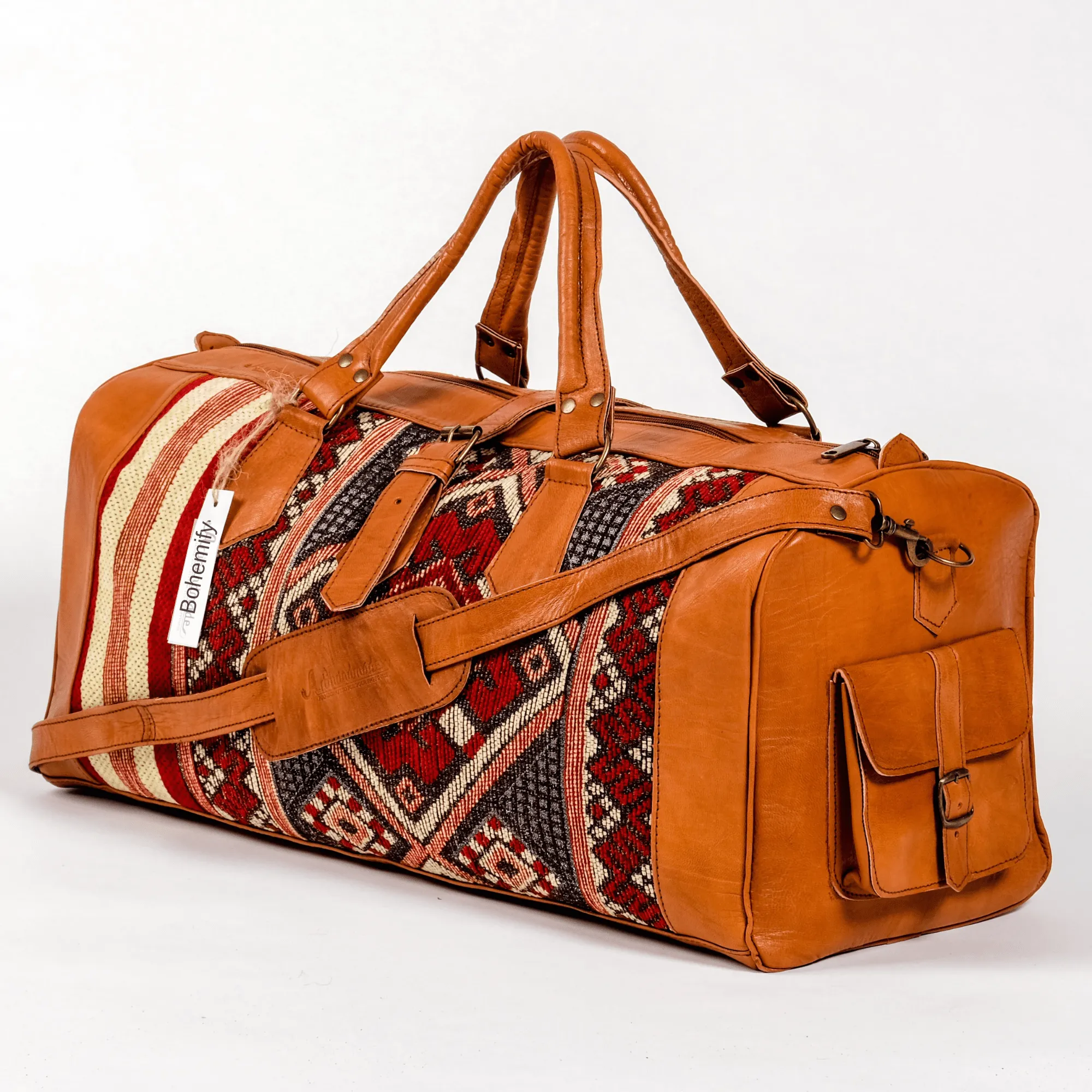 Leather x Kilim Duffle Bag