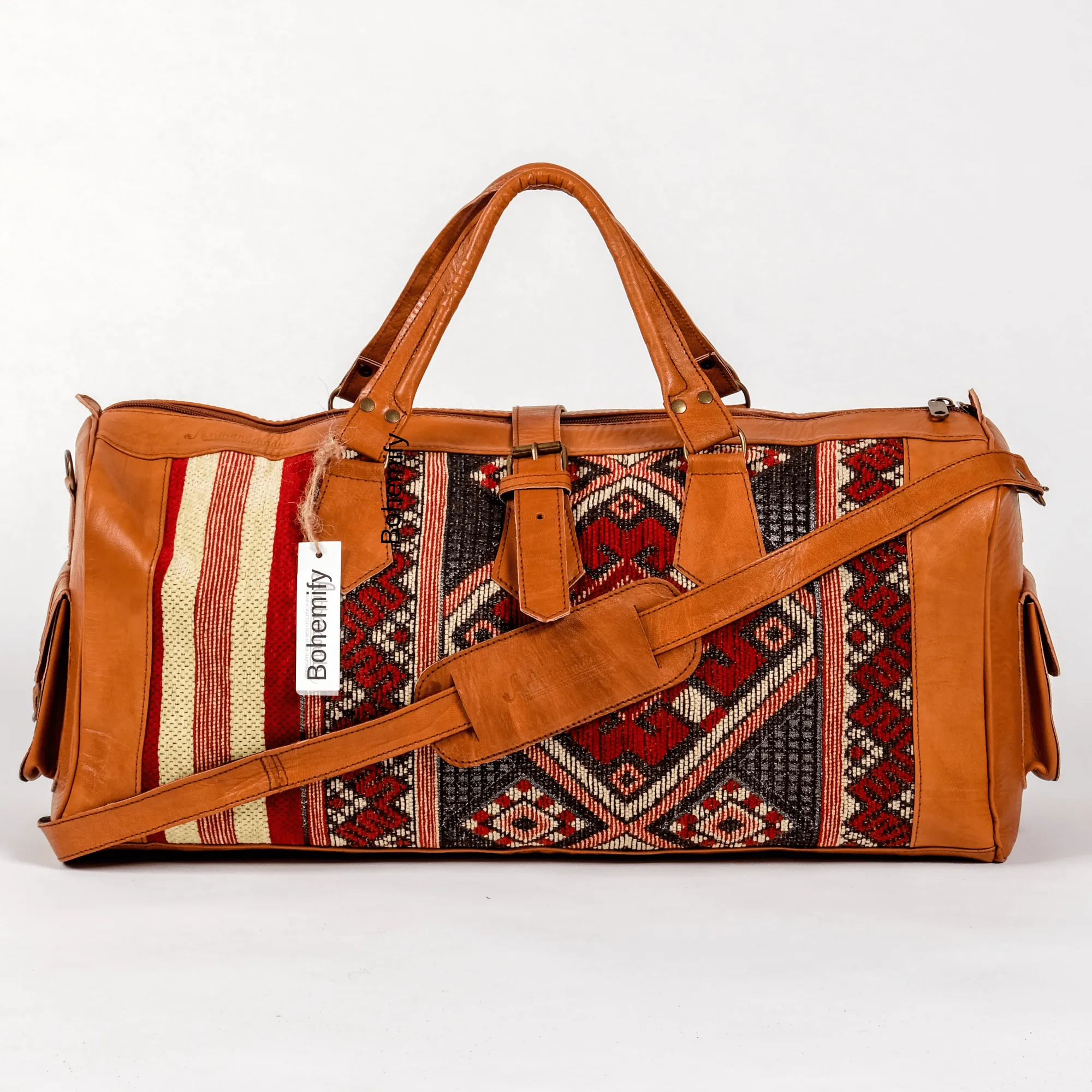 Leather x Kilim Duffle Bag