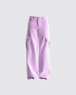 Lisa Lavender Corduroy Cargo Pant
