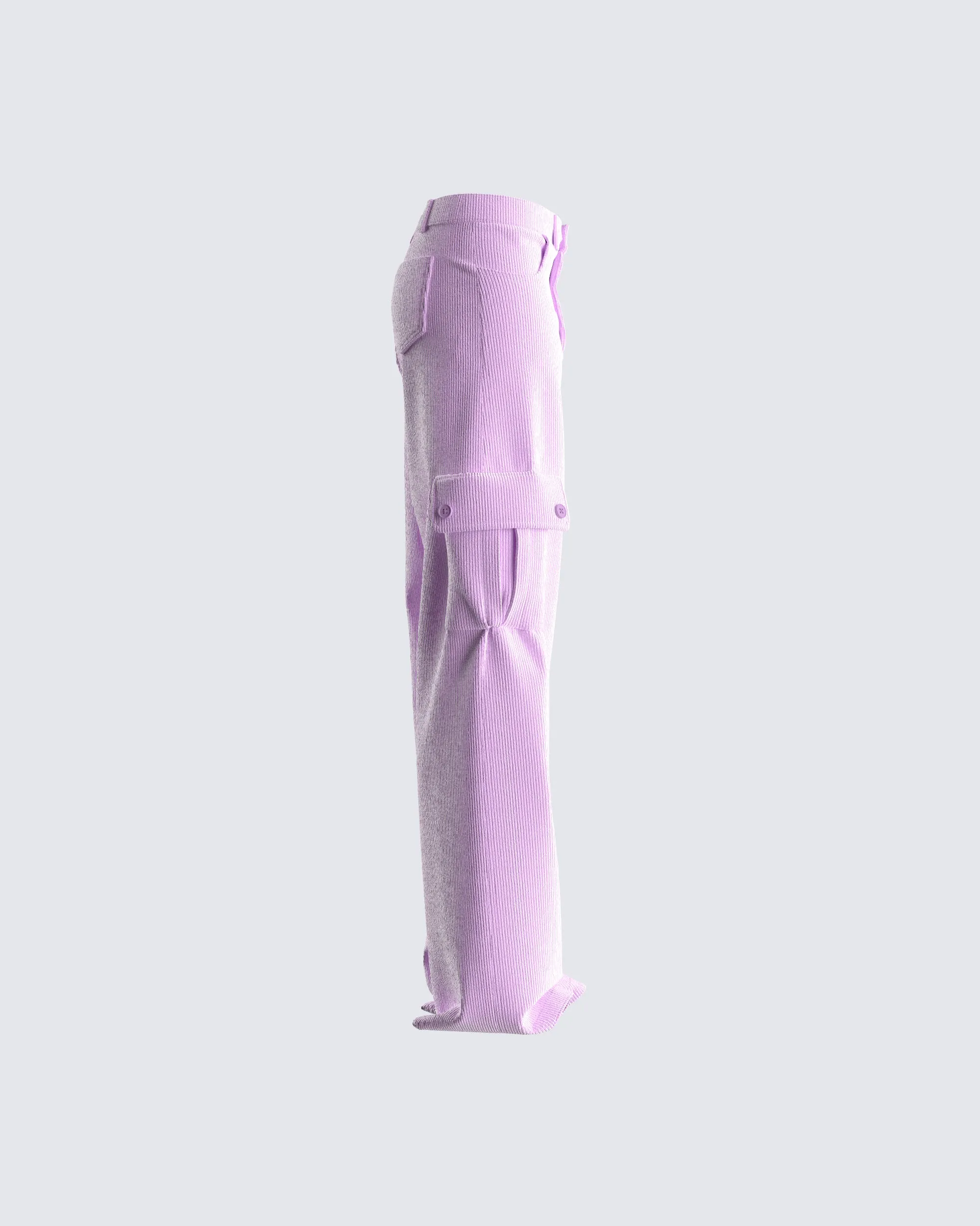 Lisa Lavender Corduroy Cargo Pant