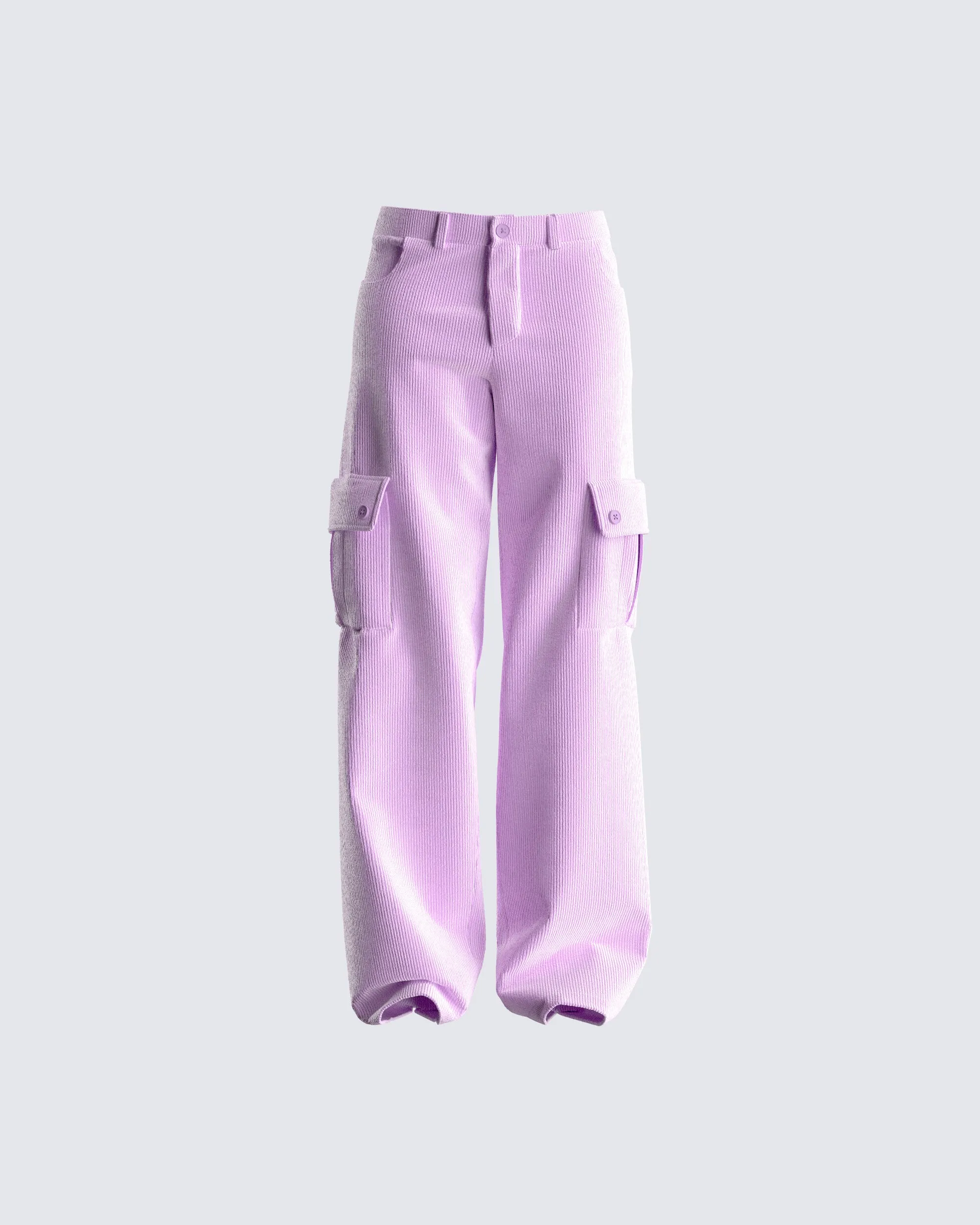 Lisa Lavender Corduroy Cargo Pant