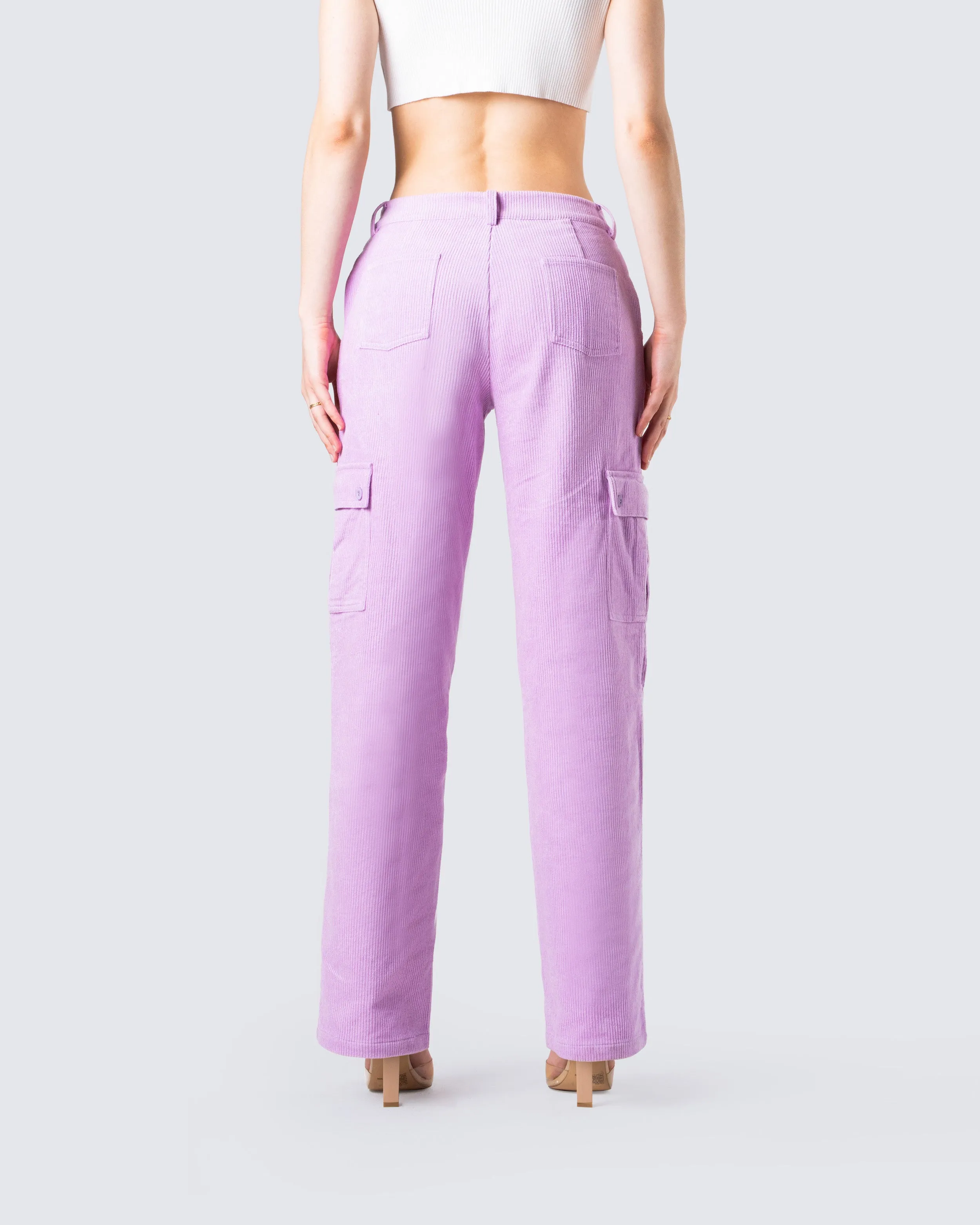 Lisa Lavender Corduroy Cargo Pant