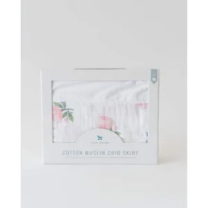 Little Unicorn Cotton Muslin Crib Skirt Watercolor Roses