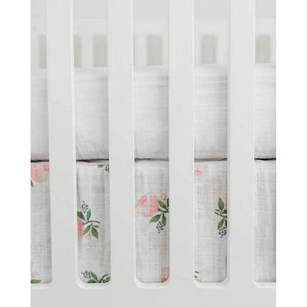 Little Unicorn Cotton Muslin Crib Skirt Watercolor Roses