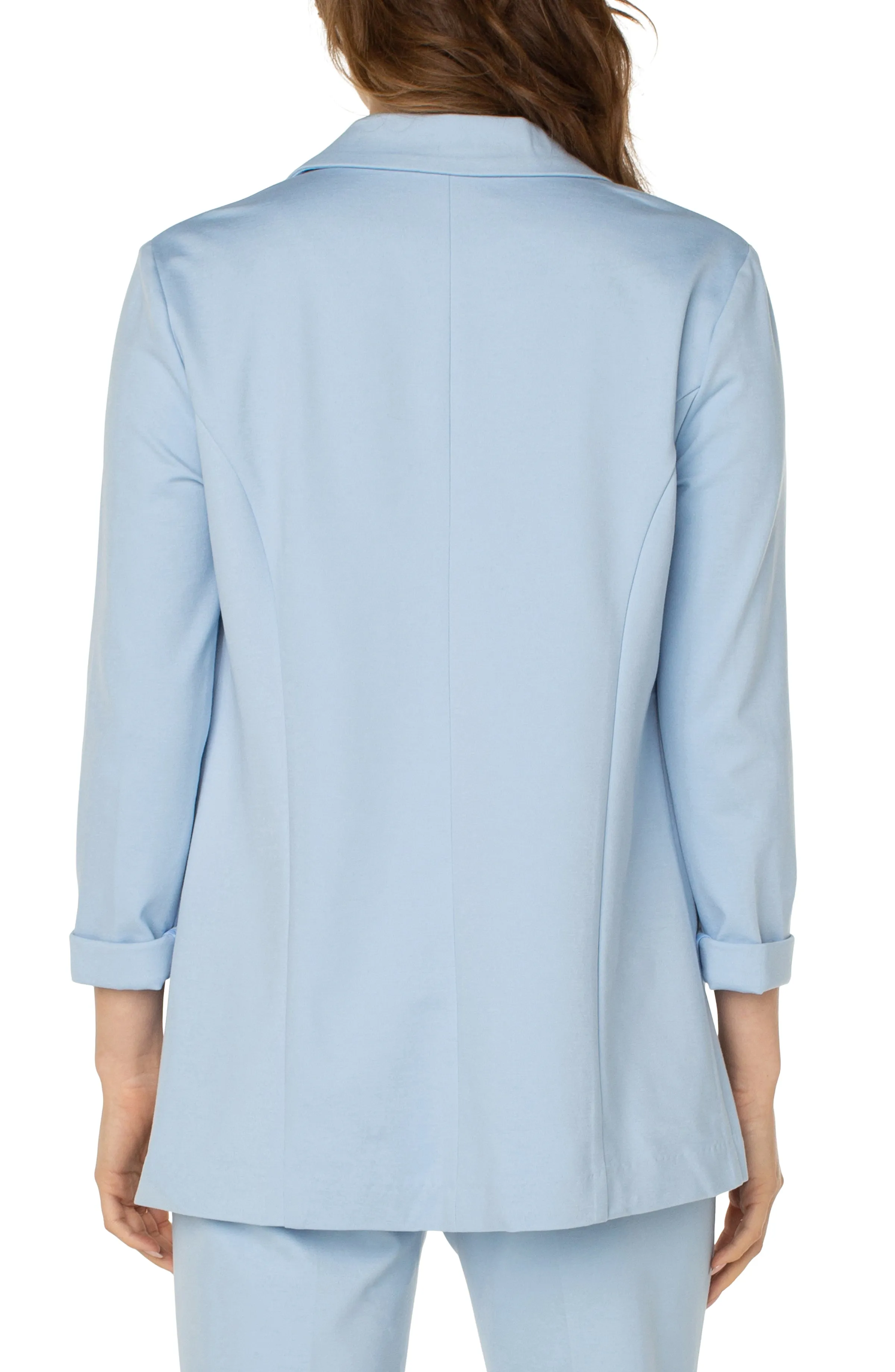 Liverpool boyfriend blazer w princess darts (misty blue)