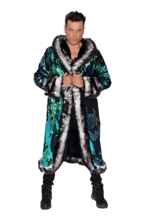 Men's Sequin King Coat in "Merman"