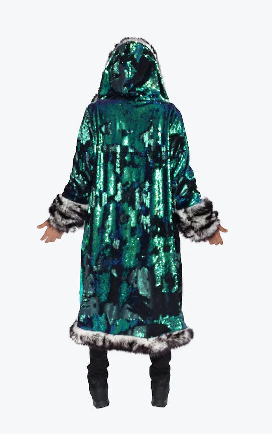 Men's Sequin King Coat in "Merman"
